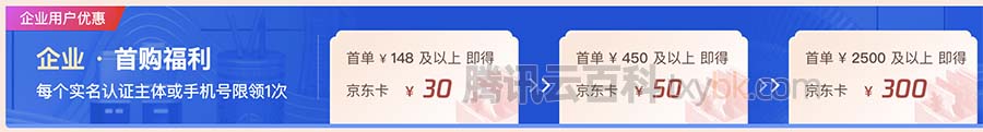 2022腾讯云新春采购企业用户领京东卡